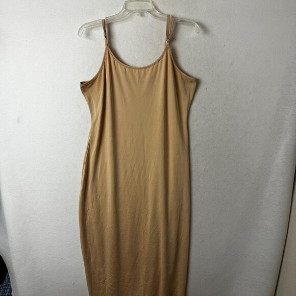 Lot of 2 slip dress sz XXL maxi neutral tan‎ and black adjustable minimalist - Picture 3 of 5